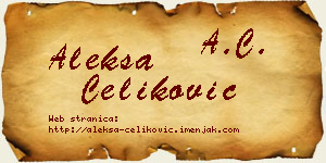 Aleksa Čeliković vizit kartica